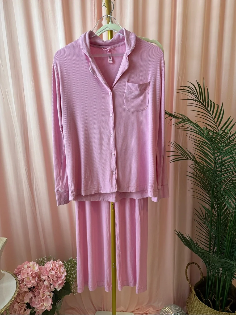 SKIMS Soft Lounge Sleep Set Bubble Gum Pink Modal Pajamas Small Limited Edition
